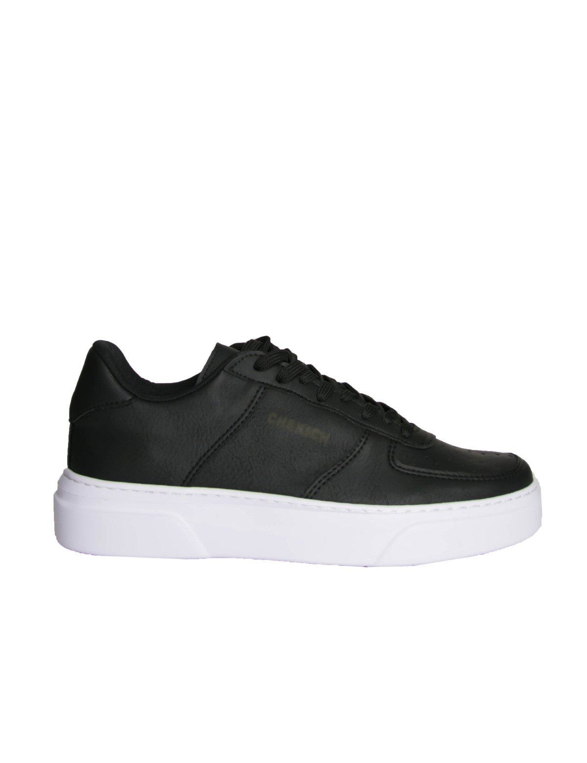 Ανδρικά ασπρόμαυρα Sneakers δερματίνη λευκή σόλα CH087F φωτογραφία